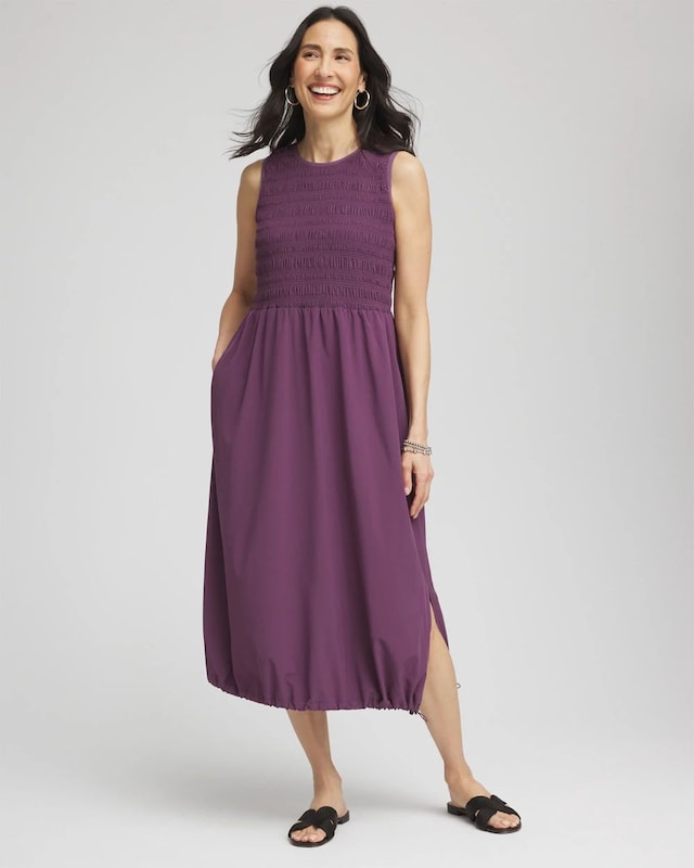Zenergy UPF Smocked Midi Dress